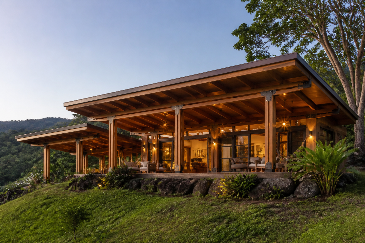 Cabaña contemporánea construida con madera